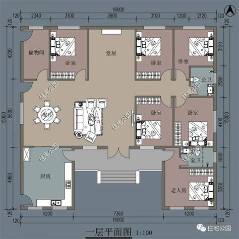 三合院平面圖|精选图库丨15套三合院户型合集，带平面图